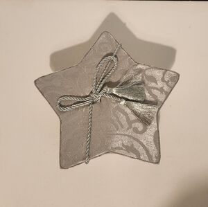 Brand New PartyLite Platinum Star Box and Glass Votive